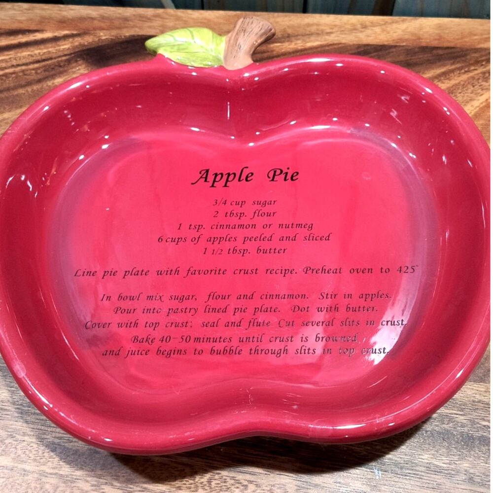 637. Vintage Country Harvest Apple Pie Recipe Baking Dish